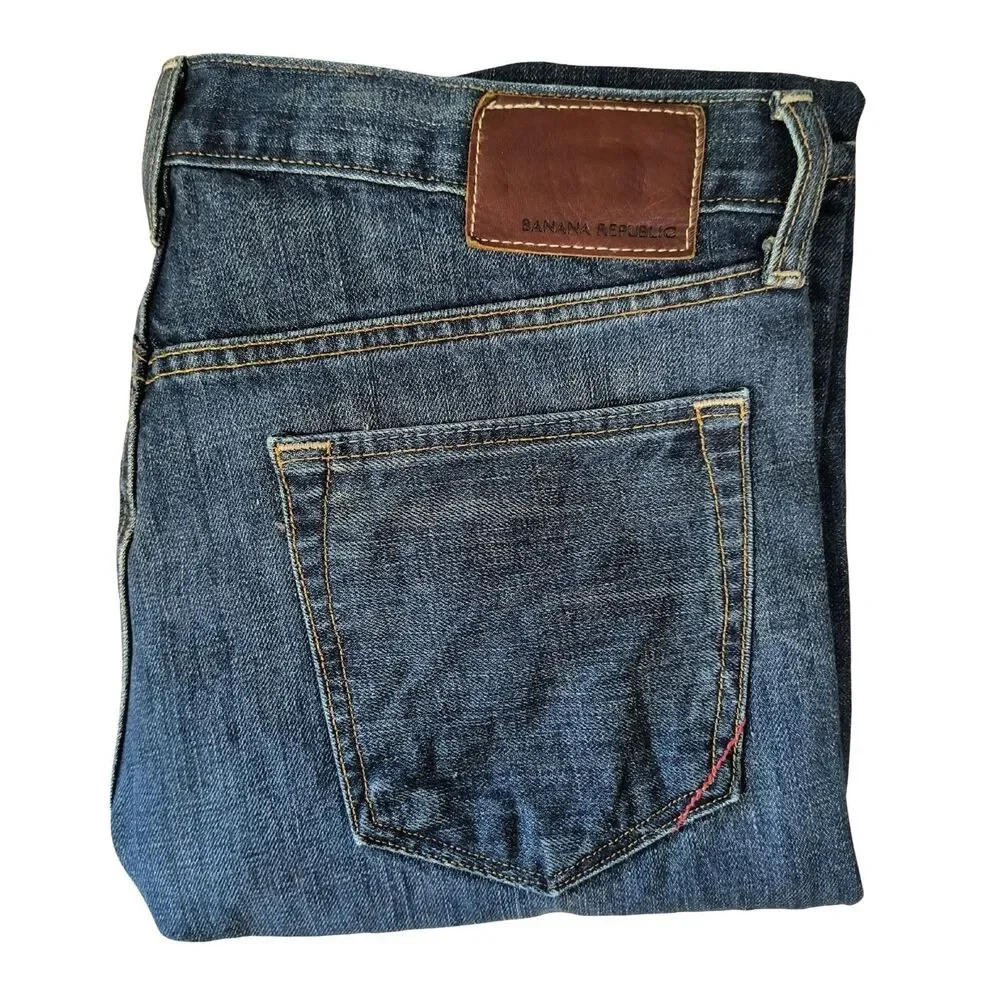 Banana Republic Jeans Men’s 33x34 Medium Wash Blue Straight Cotton Denim